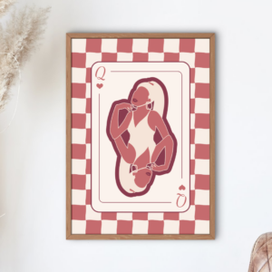 Reine de Cœur – Affiche A4 féminine et puissante