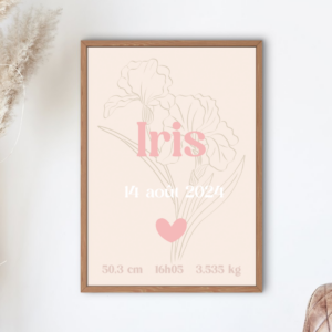 Affiche de Naissance Personnalisée – 3 Designs au choix - Déco prénom