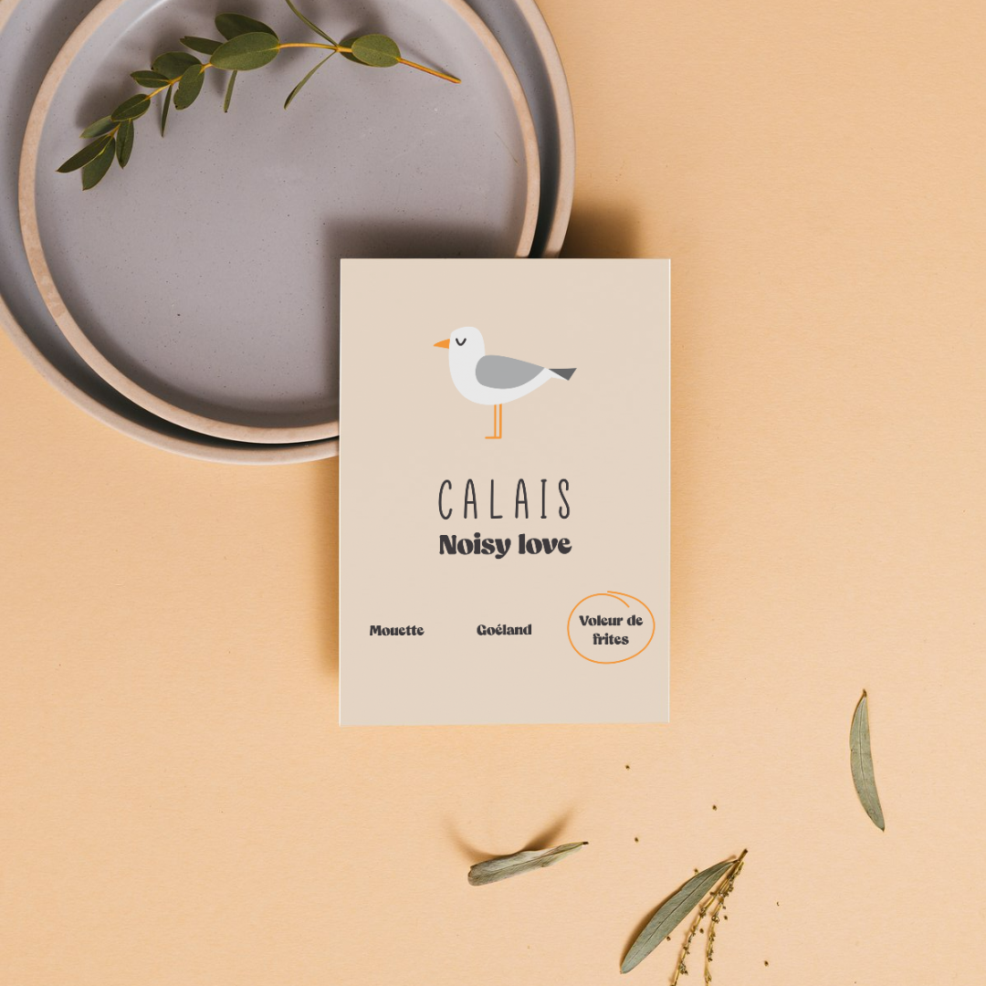 Calais Noisy Love – Carte A6 humoristique – Image 2