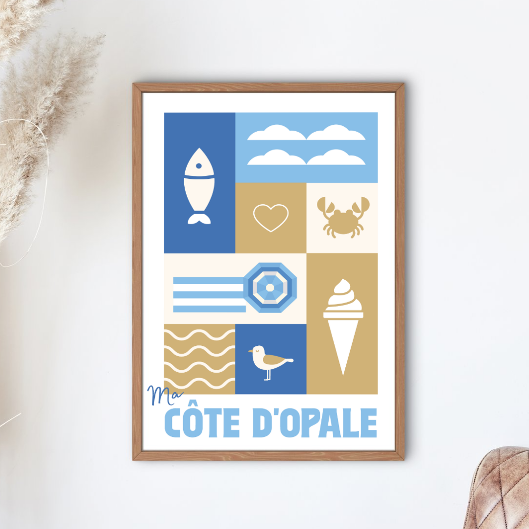 Ma Côte d’Opale – Affiche illustrée (4 designs)