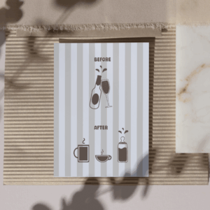 Before & After Baby – Carte A6 humoristique