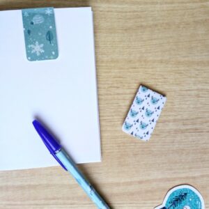 Duo de marque-pages magnétiques – Designs au choix - Noël bleu