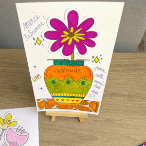 Le Mini-Kit Vase + 1 Fleur à Colorier – Idéal Cadeau Maîtresse, ATSEM, Nounou