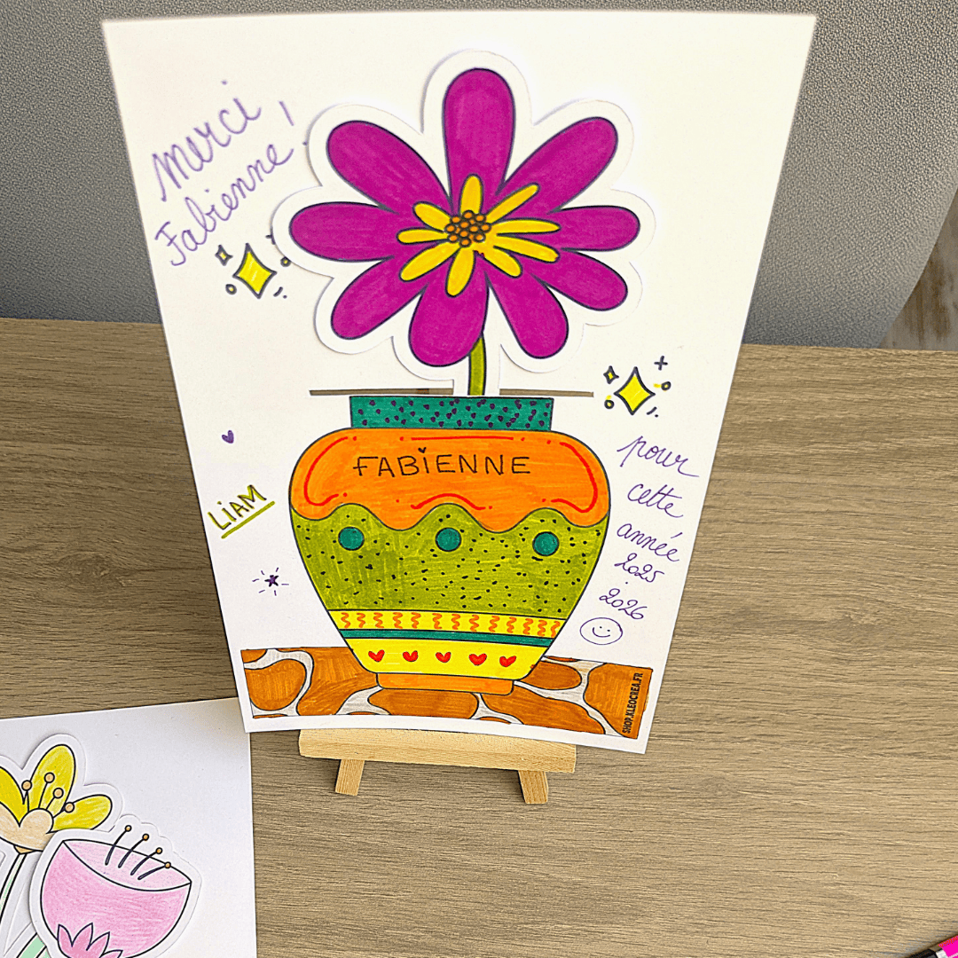 Pack Fleurs à Colorier – 1 Grand bouquet + 1 Mini-Kit – Idéal Duo École – Image 4